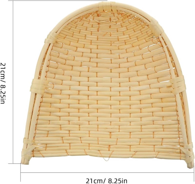 PRETYZOOM Bamboo Bread Basket Handmade Woven Winnowing Pan 9 x 9 Inch Home Drain Basket for Drying and Organizing Food - Image 2